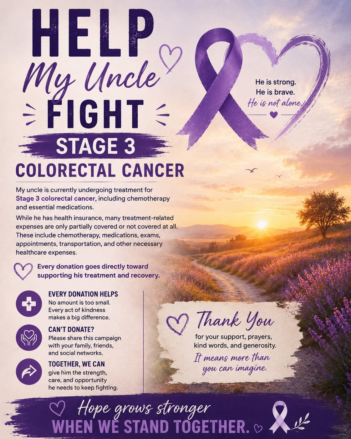 Ayudemos a mi tío a luchar - Etapa 3 | Cáncer colorrectal
