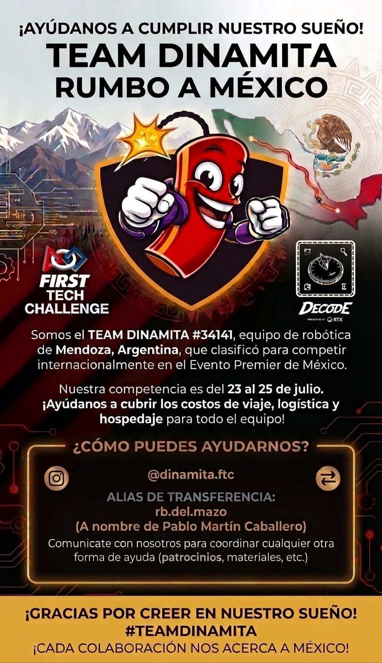 AYUDA PARA EL VIAJE DE THIAGO A COMPETENCIA DE ROBÓTICA