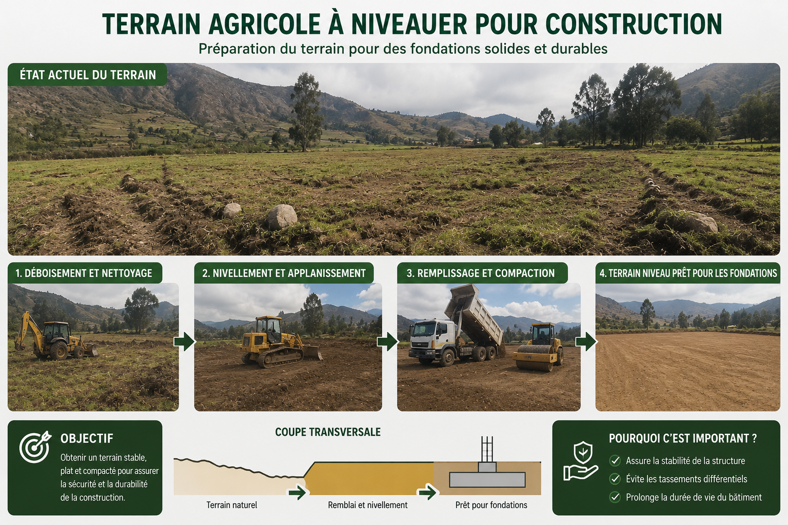 Préparation du Terrain pour les Fondations