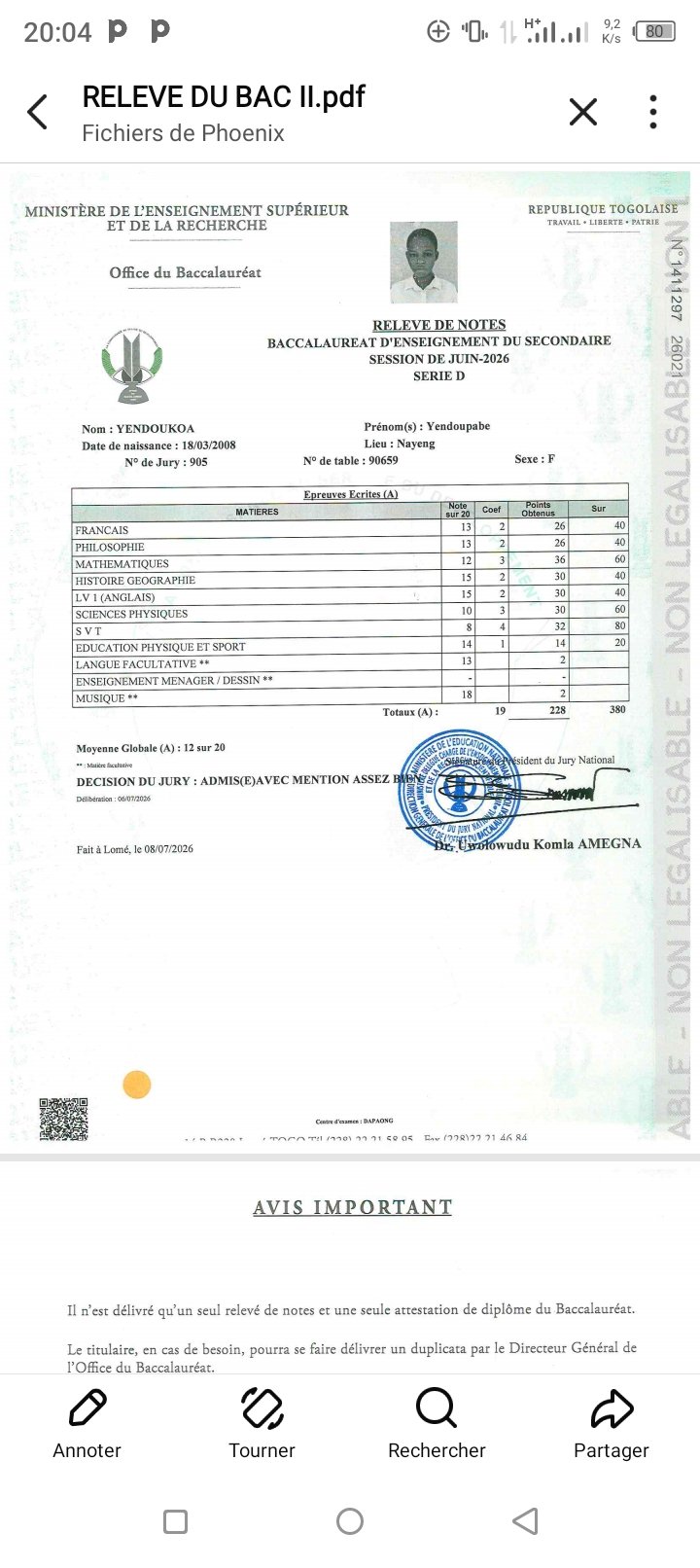 Pour la scolarité de ma petite sœur à l'université