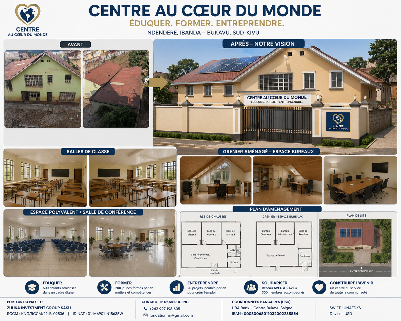 Donnons un avenir aux enfants de la RDCongo : construisons le Centre Au Cœur du Monde à Bukavu